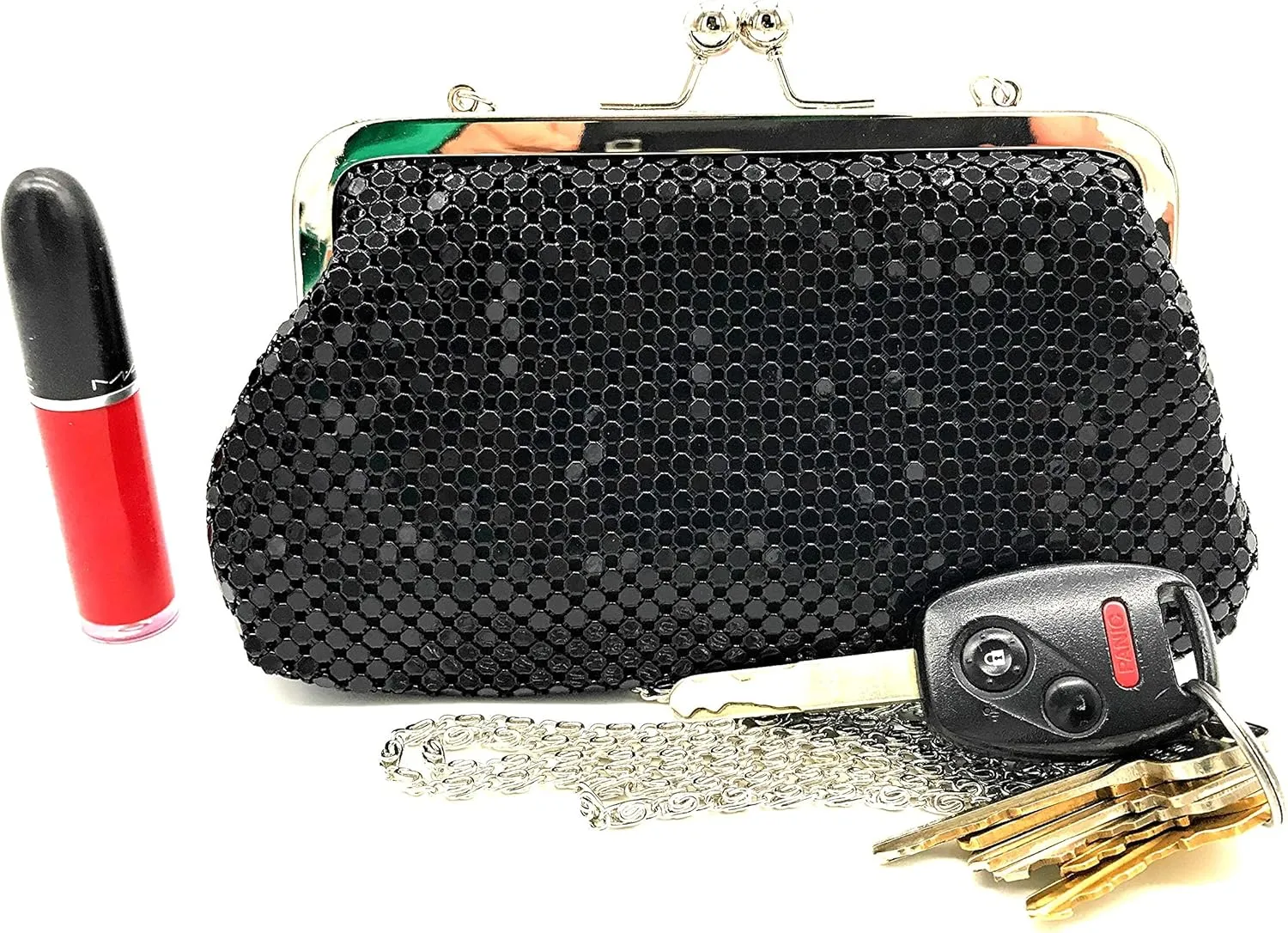 Small Women Clutch Metal Mesh Evening Purse for Party prom Wedding