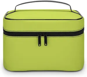 Solid Color Avocado Light Green Cosmetic Bag, Travel Portable Makeup Bag for Purse Pouch Beauty Zipper Organizer Toiletry Bag for Women
