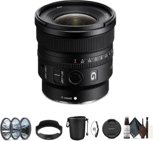 Sony FE 16mm f/1.8 G Ultra-Wide Lens for Sony E-Mount | Ideal for Landscape, Street Photography | Fast Aperture, Lightweight, Weather-Resistant | Includes Filter Kit, Cleaning Kit, Pouch & Cap Keeper