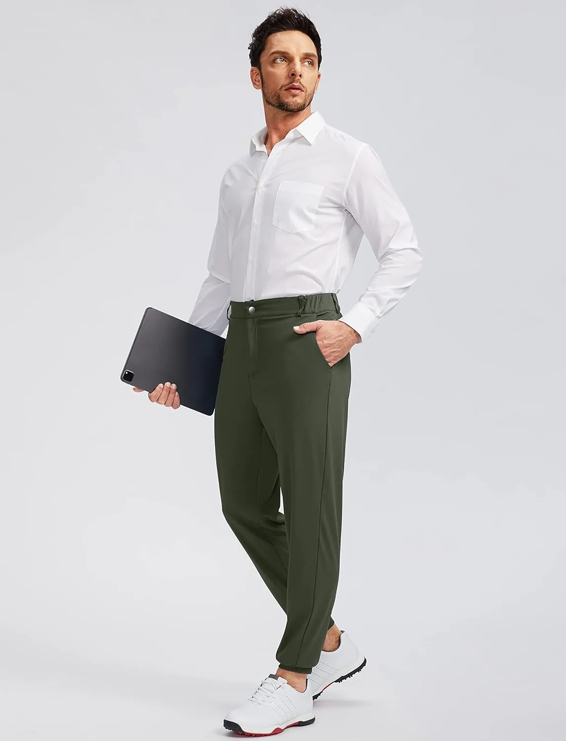 Soothfeel Men's Golf Joggers Pants with 5 Pockets Slim Fit Stretch Sweatpants Running Travel Dress Work Pants for Men