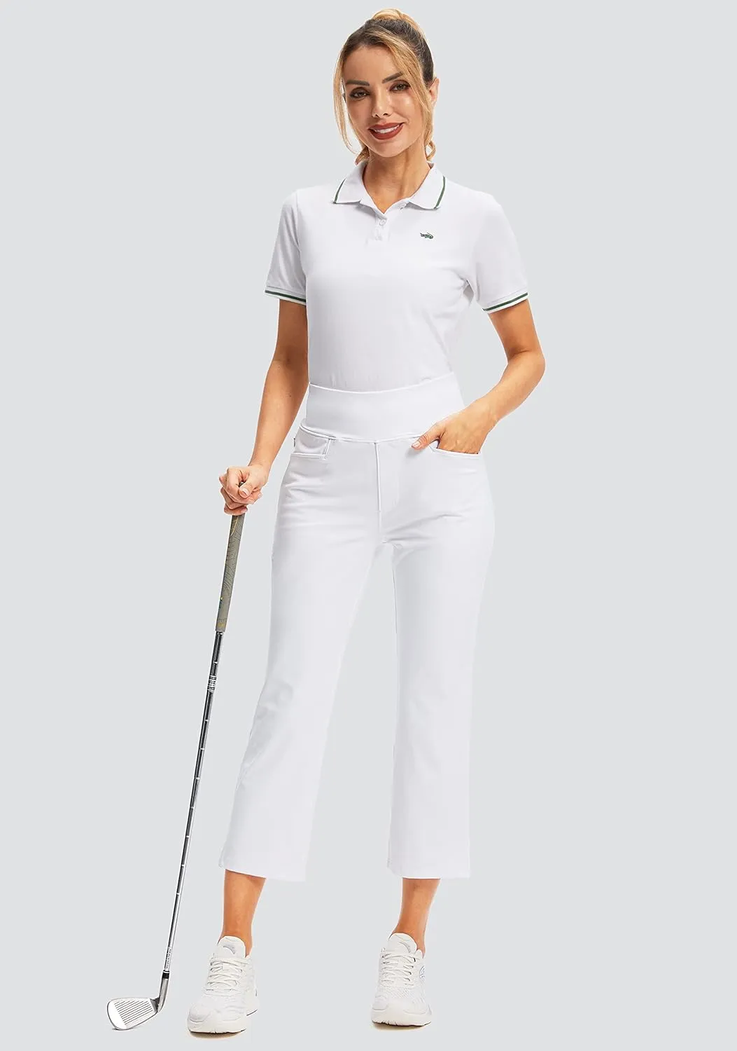 Soothfeel Women's Golf Pants with 5 Pockets High Waisted Stretch Sweatpants Travel Athletic Work Ankle Pants for Women