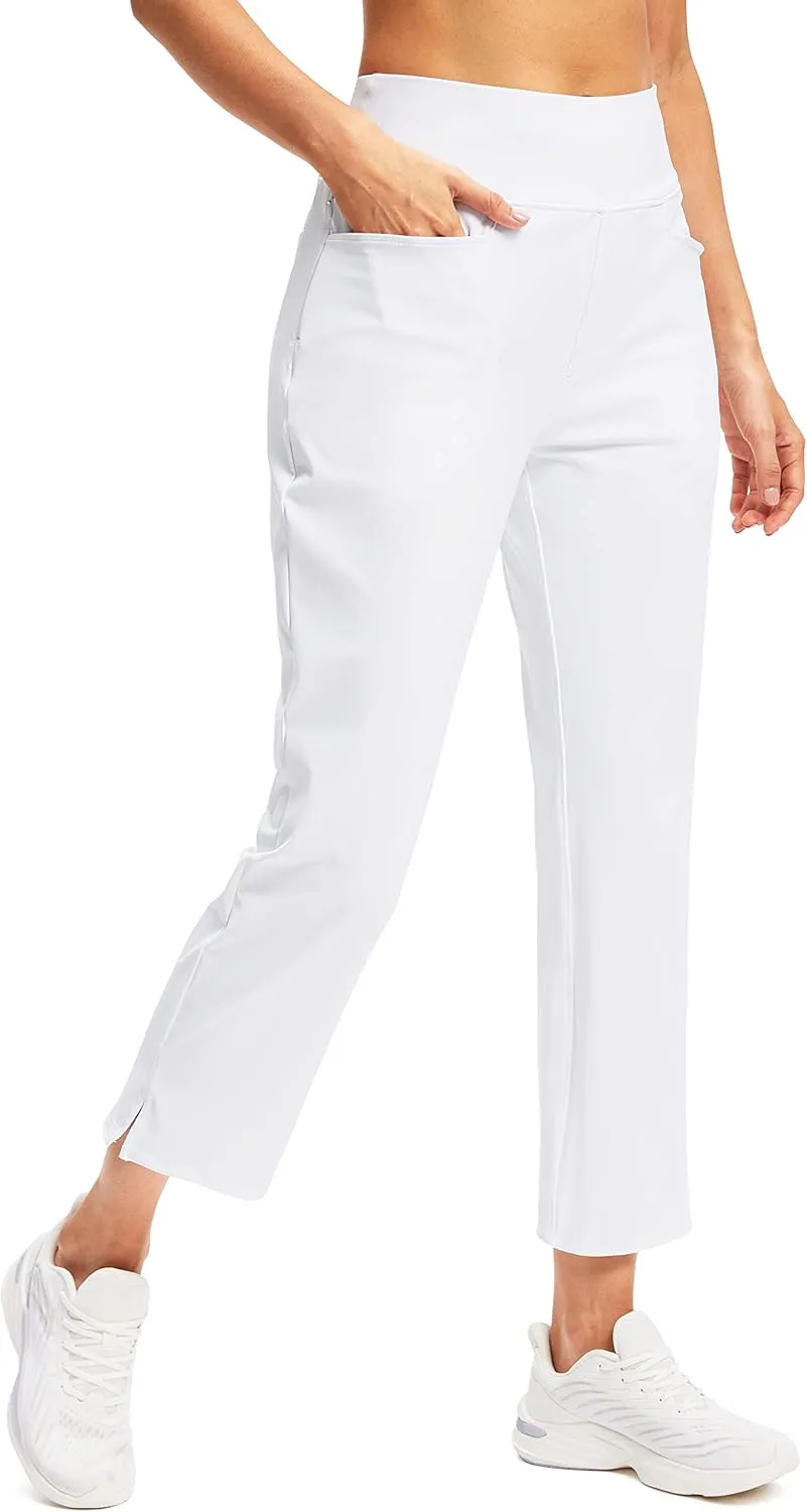 Soothfeel Women's Golf Pants with 5 Pockets High Waisted Stretch Sweatpants Travel Athletic Work Ankle Pants for Women