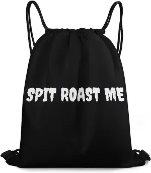SPIT Roast ME Fashion Drawstring Backpack Novelty Draw String Bags Gym Bag for Travel Swimming Beach