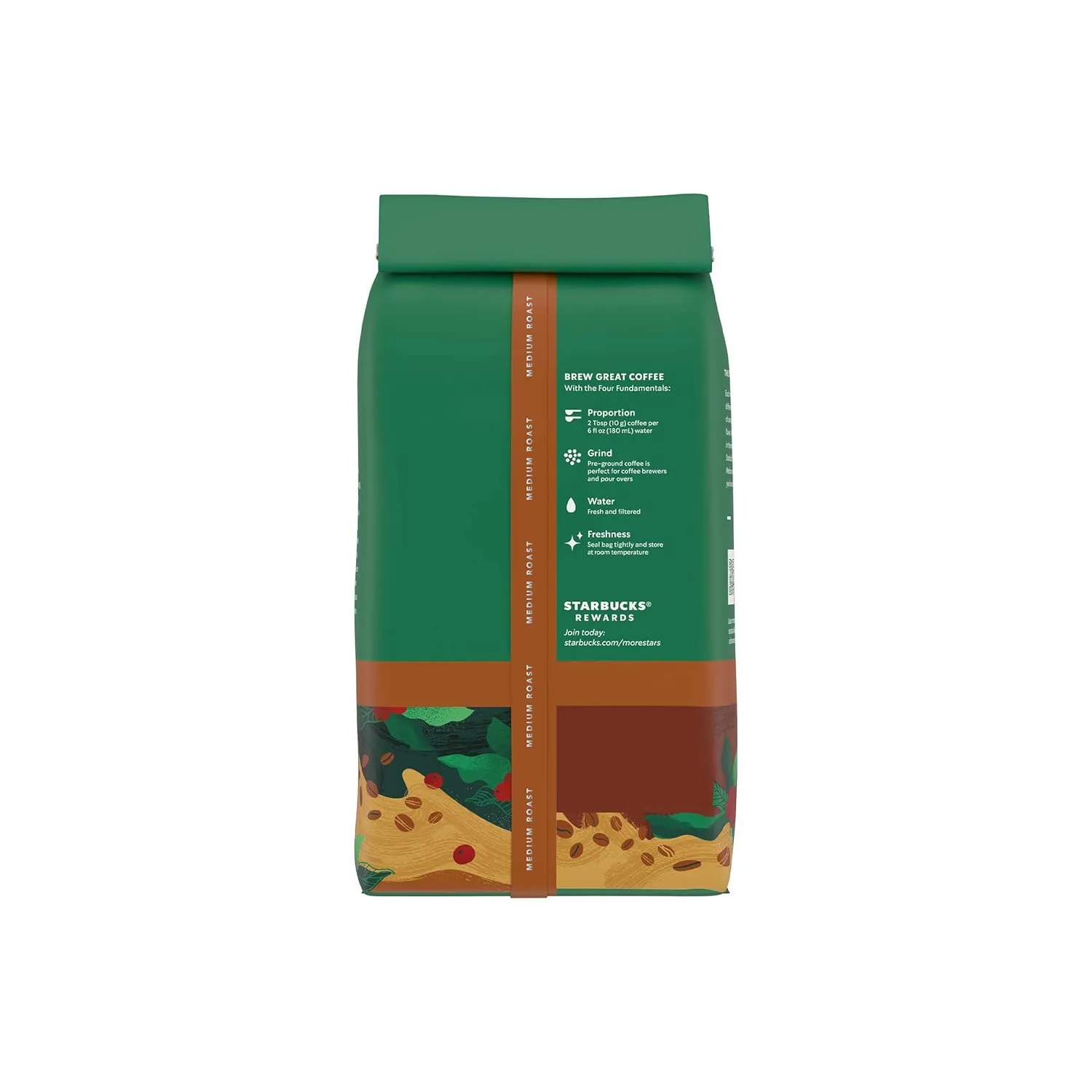 Starbucks Ground Coffee, Medium Roast Coffee, Decaf House Blend, 100% Arabica, 6 bags (12 oz each)