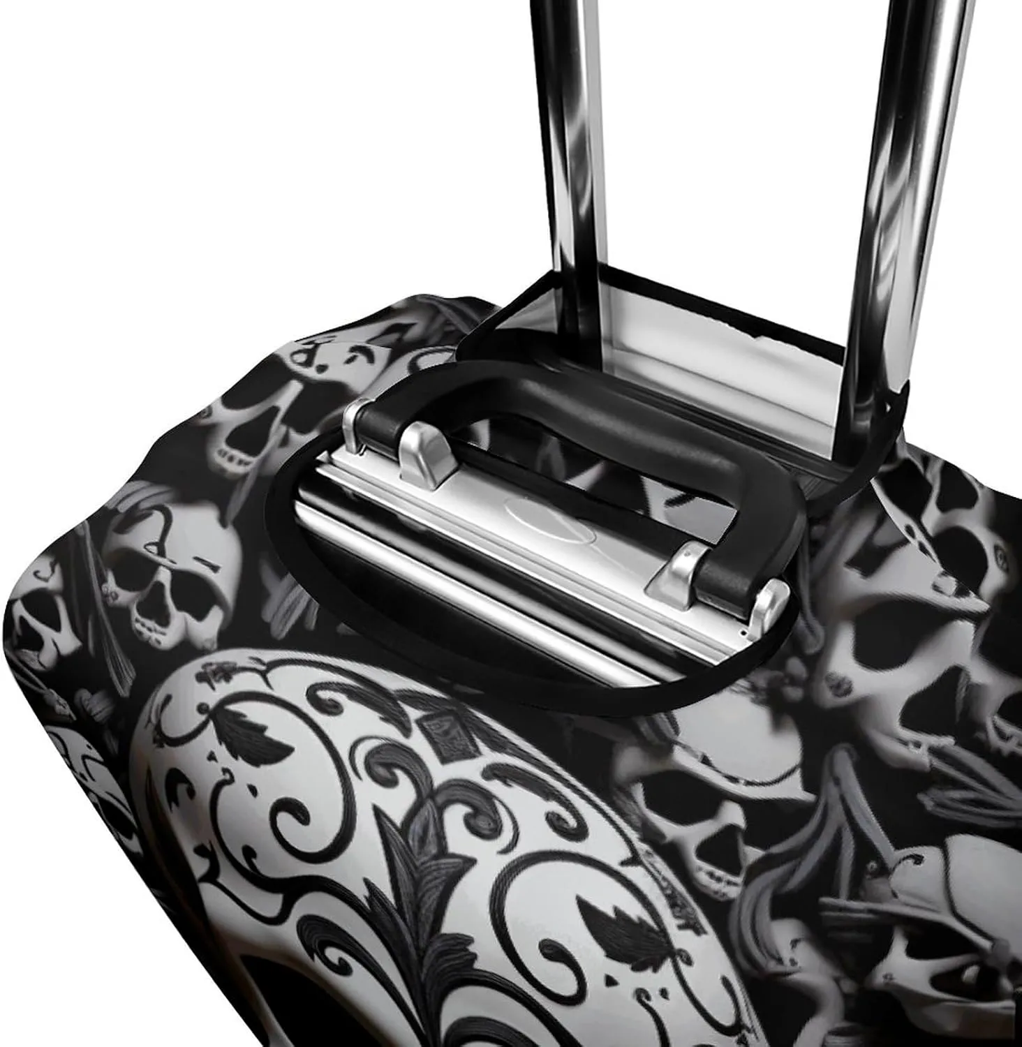 Suitcase Covers for Luggage Black And White Skulls Fashion Luggage Cover Washable Protector Waterproof Suitcase Cover Anti-scratch Travel Suitcases Covers Case for 19-32 Inch Luggages XL