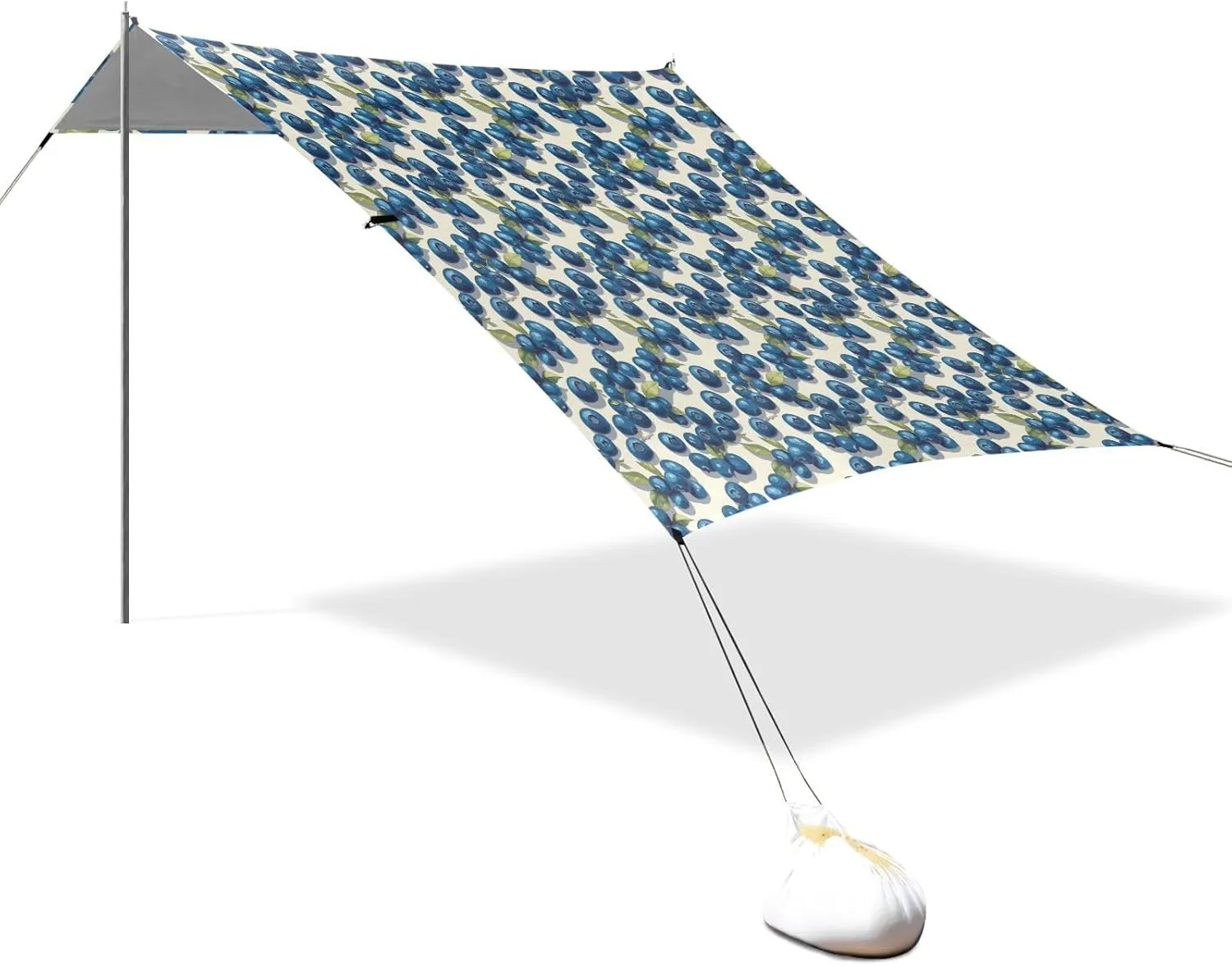 Sweet Blueberries Beach Tent & Canopy UPF50 Waterproof Shade Sun Shelter with Sandbags, Sand Shovel, Poles for Camping, Picnics, Backyard