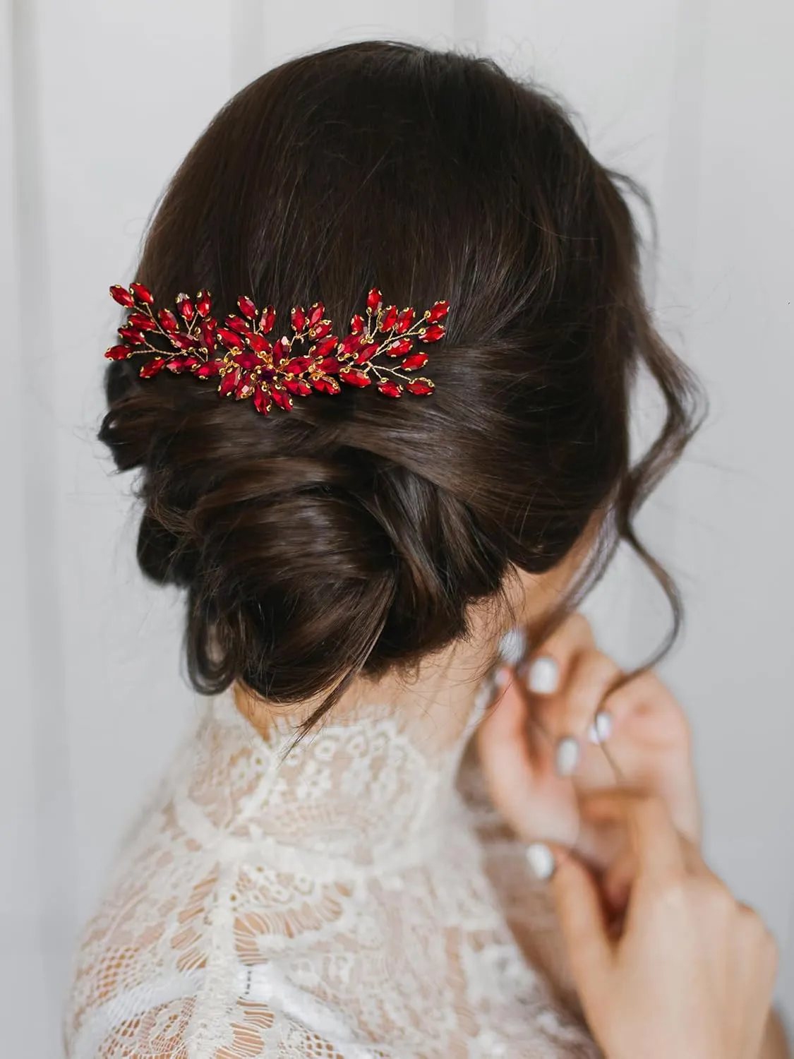 SWEETV 5 Pack Bridal Wedding Hair Side Combs U-shaped Rhinestone Hair Pins Crystal Hair Pieces Hair Accessories for Women and Girls Bridesmaids Party Photography