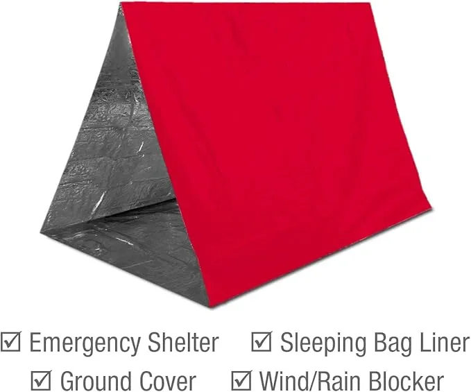 Swiss Safe Emergency Mylar Thermal Blankets   Bonus Space Blanket - Compact & Insulated for Cold Weather - Designed for NASA, Outdoor Camping, Survival, First Aid Car Kit - Red, 4 Pack