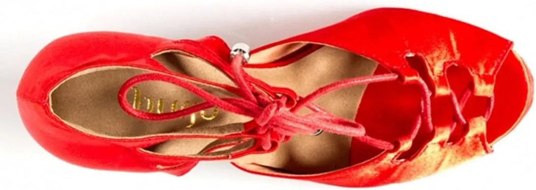 TDA Women's Sexy Lace-up Peep Toe