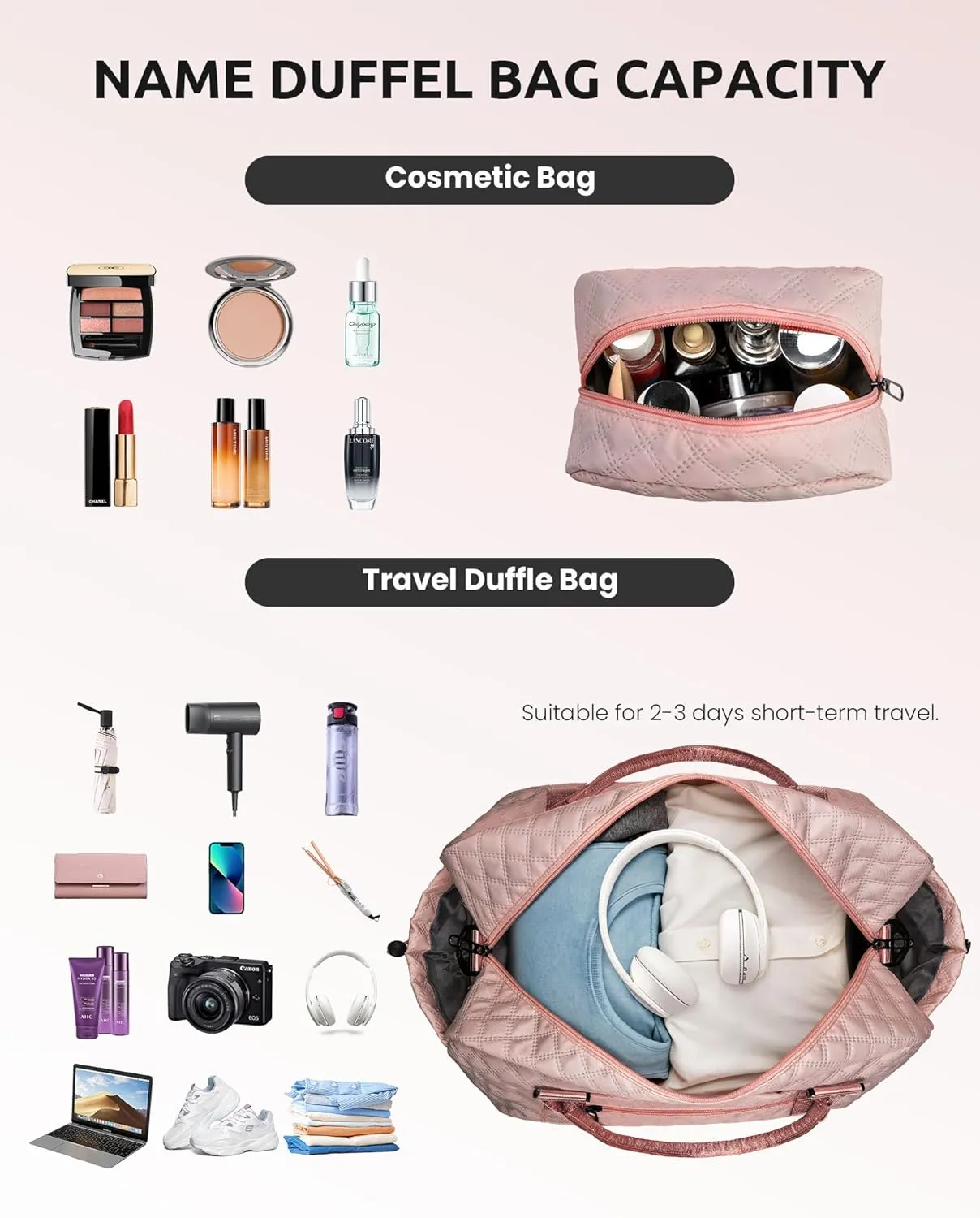 Teacher Appreciation Gifts for Women-Duffle Bag with Shoe Compartment, Personalized Weekender Bag, Overnight Bag, Letter Travel Bag with Makeup Bag，Birthday Gift for Daughter (Letter O)