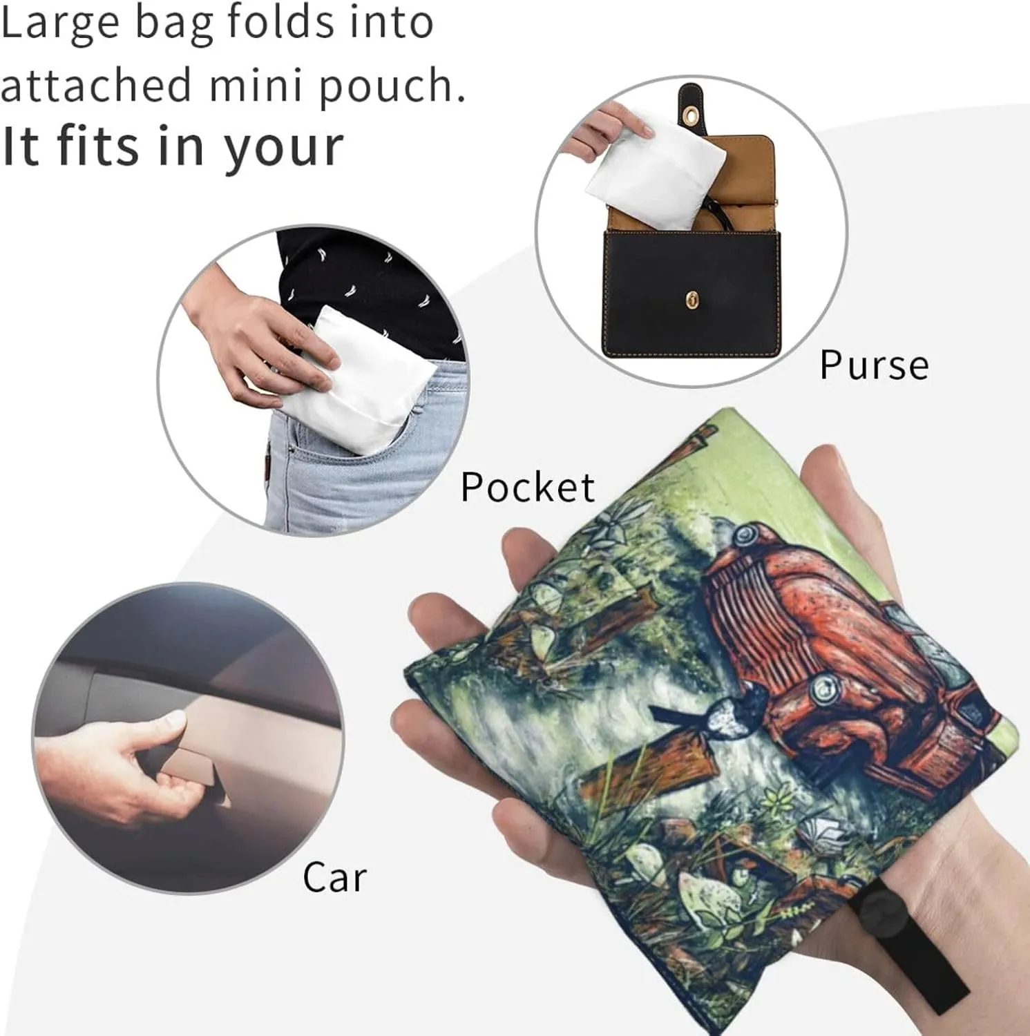 The Avett Musics Brothers Foldable Portable Shopping Shoulder Tote for Women Weekender Handbag Reusable Grocery Bag