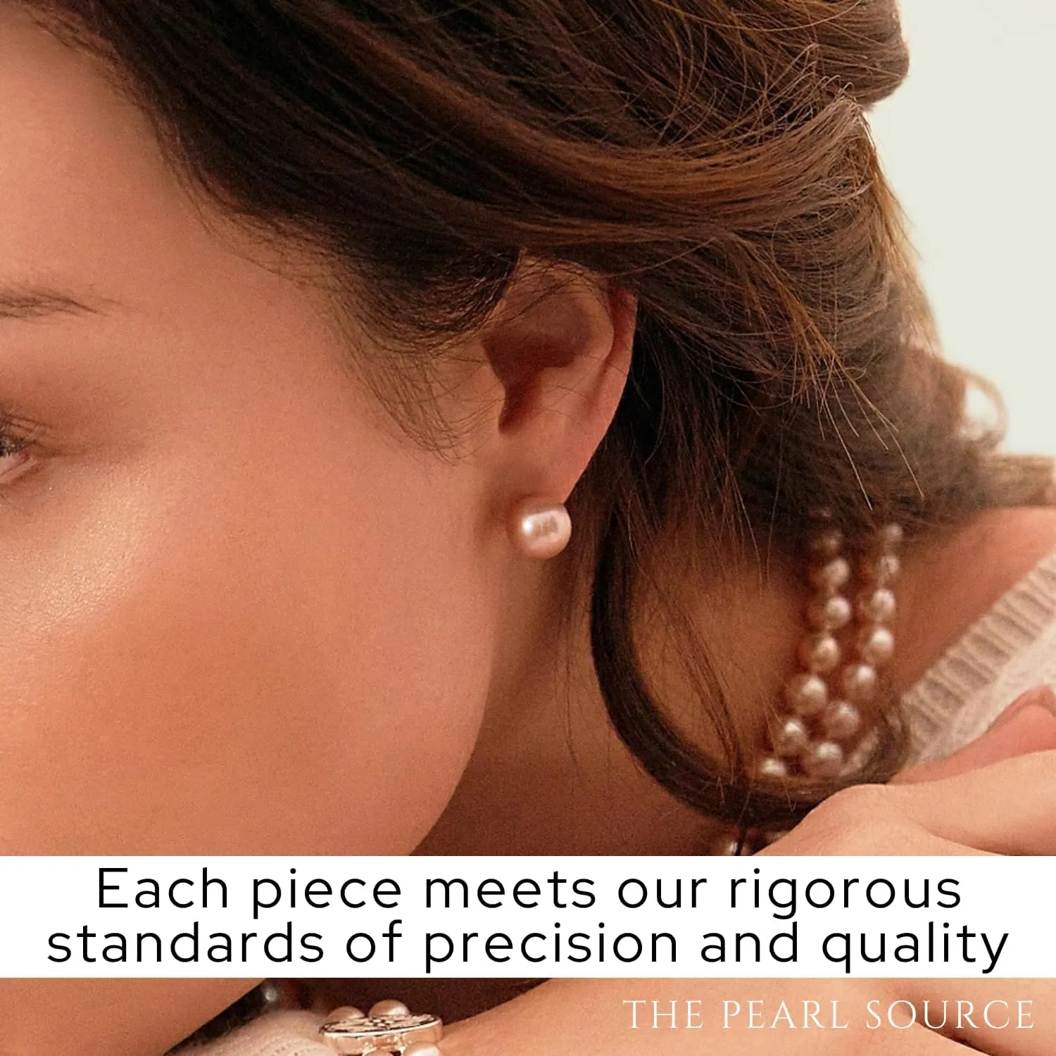 THE PEARL SOURCE Sterling Silve Round Freshwater Cultured Pearl Stud Earrings for Women