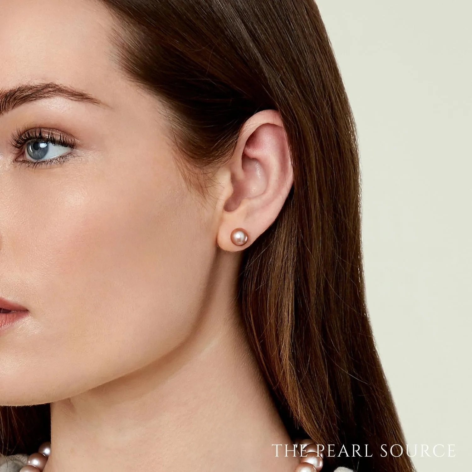 THE PEARL SOURCE Sterling Silve Round Freshwater Cultured Pearl Stud Earrings for Women