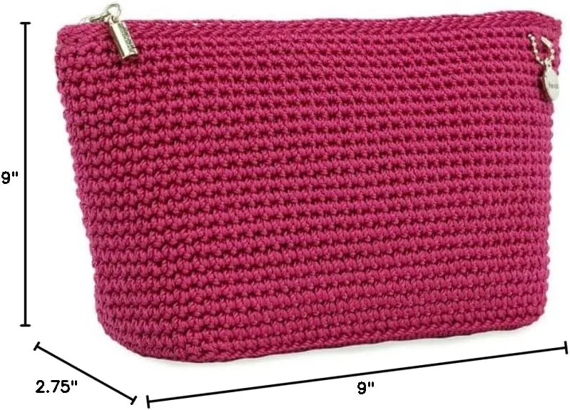 The Sak Essential Medium Pouch in Hand-Crochet, Travel Bag with Zipper Closure