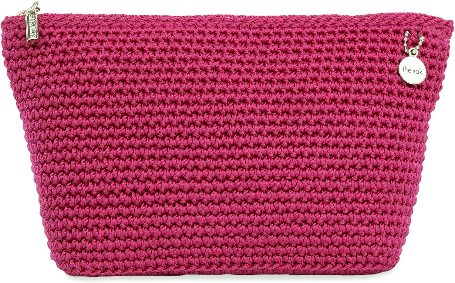 The Sak Essential Medium Pouch in Hand-Crochet, Travel Bag with Zipper Closure