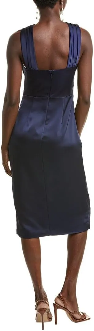 Theia Tierra Draped Satin Dress