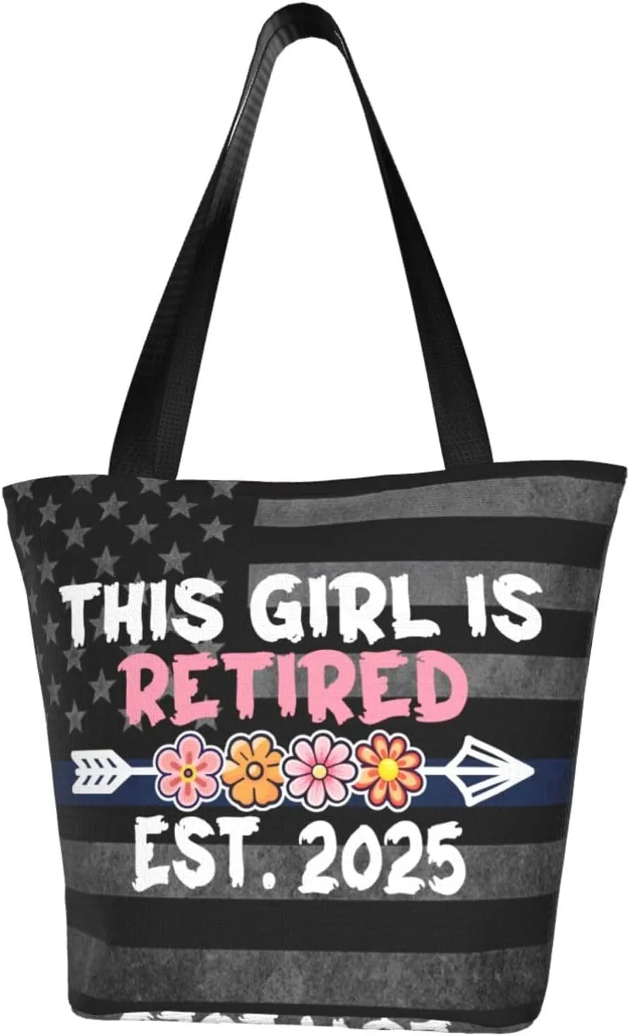 This Girl Is Retired Est. 2025 Retirement Mother Fashion Shoulder Bag Large Capacity For Man Or Woman