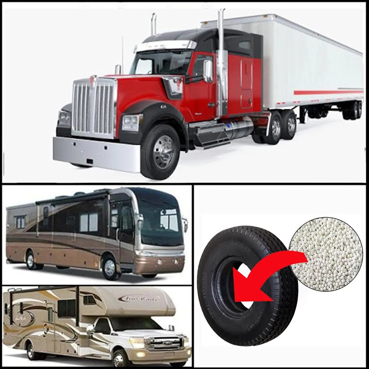 Tire Balancing Beads 16oz Bags, Case of (12) 16oz Centrifugal Force Balance Bead Bags for Semi Truck, Off-Road Vehicle, Trailer Tire/Wheels, (12) Valve Caps and Cores ( Bulk 192oz Total )