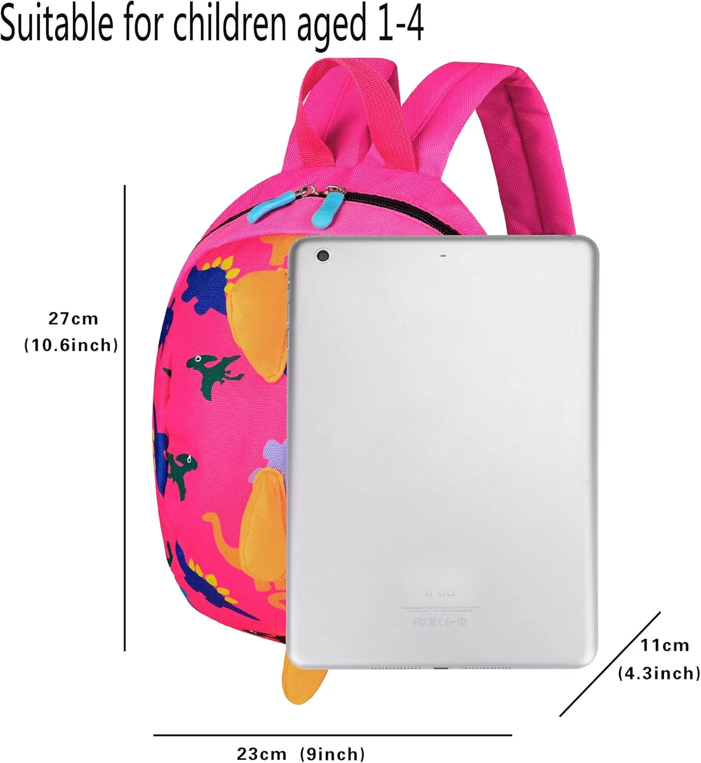 Toddler kids Dinosaur Backpack Book Bags with Safety Leash for Boys Girls