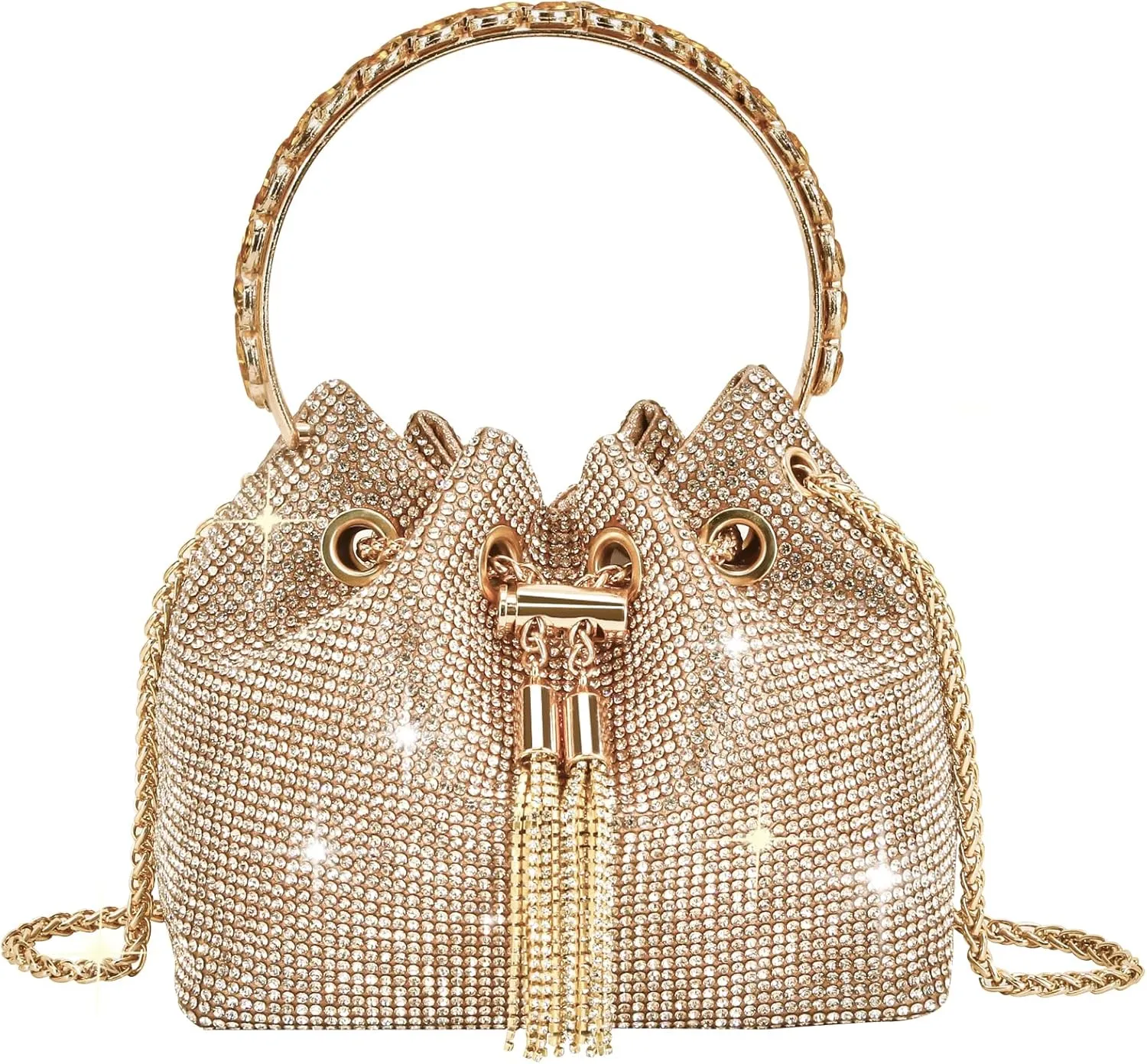 TOPALL Upgrade Rhinestone Evening Bag Bling Purse Sparkly Diamond Silver Clutch Purses for Women Party Club Wedding Prom