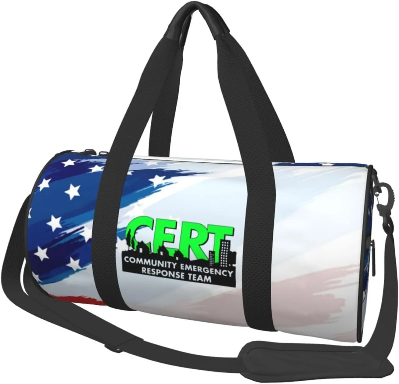 TOROM Cert Community Emergency Response Team Gym Duffel Bag Adult Travel Bag Lightweight Drawstring Backpack Carryon Gymbag Sport Duffel Bag For Men Women, Black