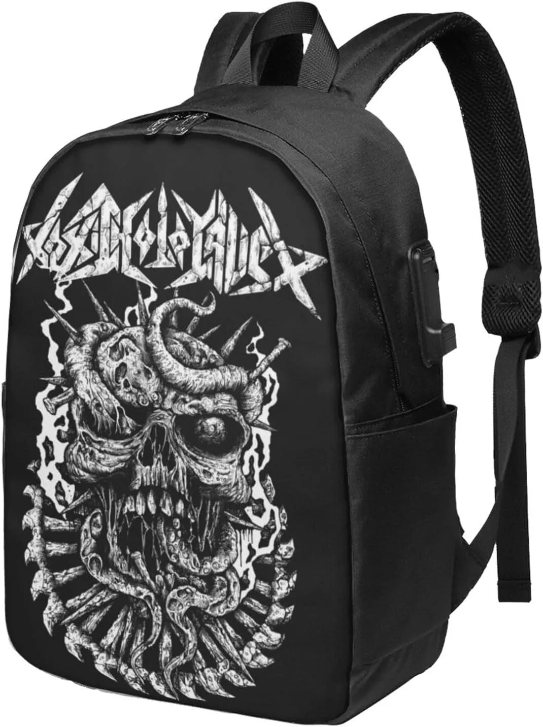 Toxic Music Holocaust Laptop Backpack, Travel Computer Bag with USB Charging Port, Work Business Backpacks