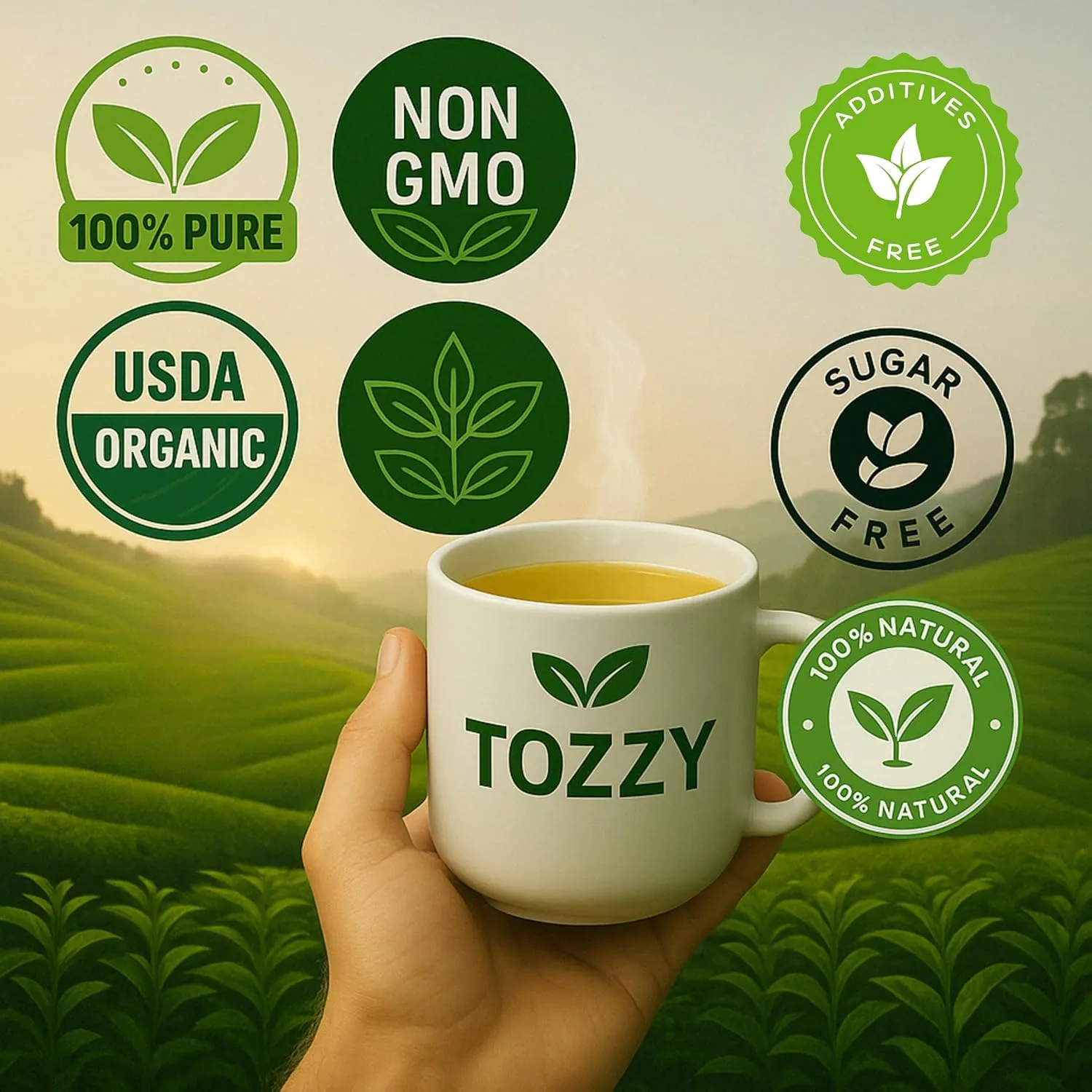 Tozzy Organic Spearmint Tea - 100 Count | Pyramid Tea Bags (Plant-Based & Eco-conscious) | Pure Ingredients