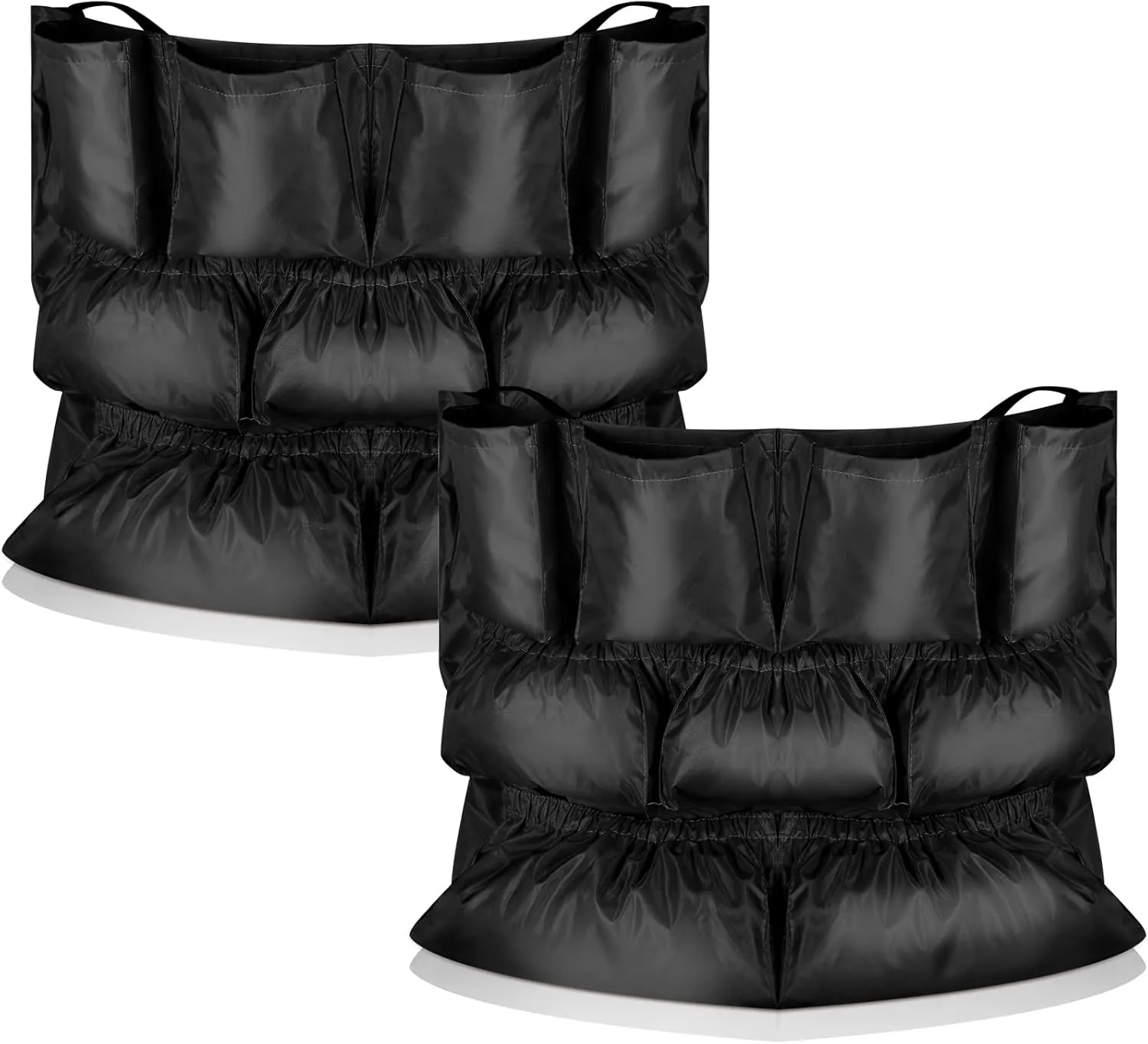 Trash Can Caddy Bag Cleaning Caddy Bag for Garbage Bins Trash Holder Cart Garbage Bin Storage Organizer, Fits 32-50 Gallon Can, Janitorial Storage Cleaning Supplies(Black,2)
