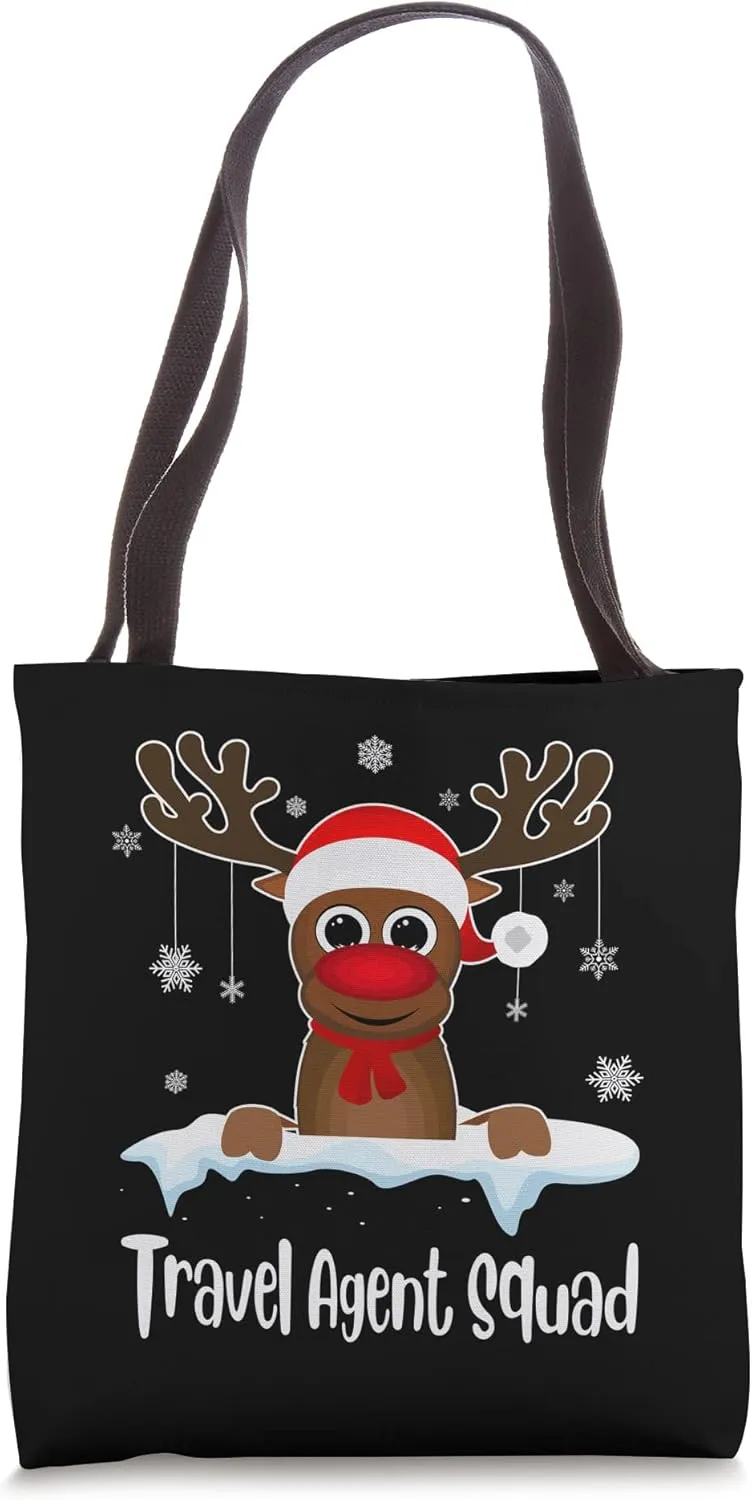 Travel Agent Squad Xmas Reindeer Santa Hat Christmas party Tote Bag