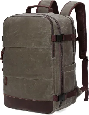 Travel Backpack for Men Carry On Backpack Flight Approved Personal Item Backpack, 18.4 inch Laptop Backpack Casual Daypack Weekender Business Hiking Backpack, Light Green