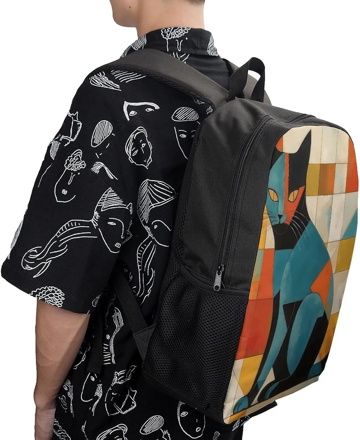Travel Backpack for Men Women Daypack Modern Art Cat Laptop Backpack Computer Bag Business Work Bag for Work