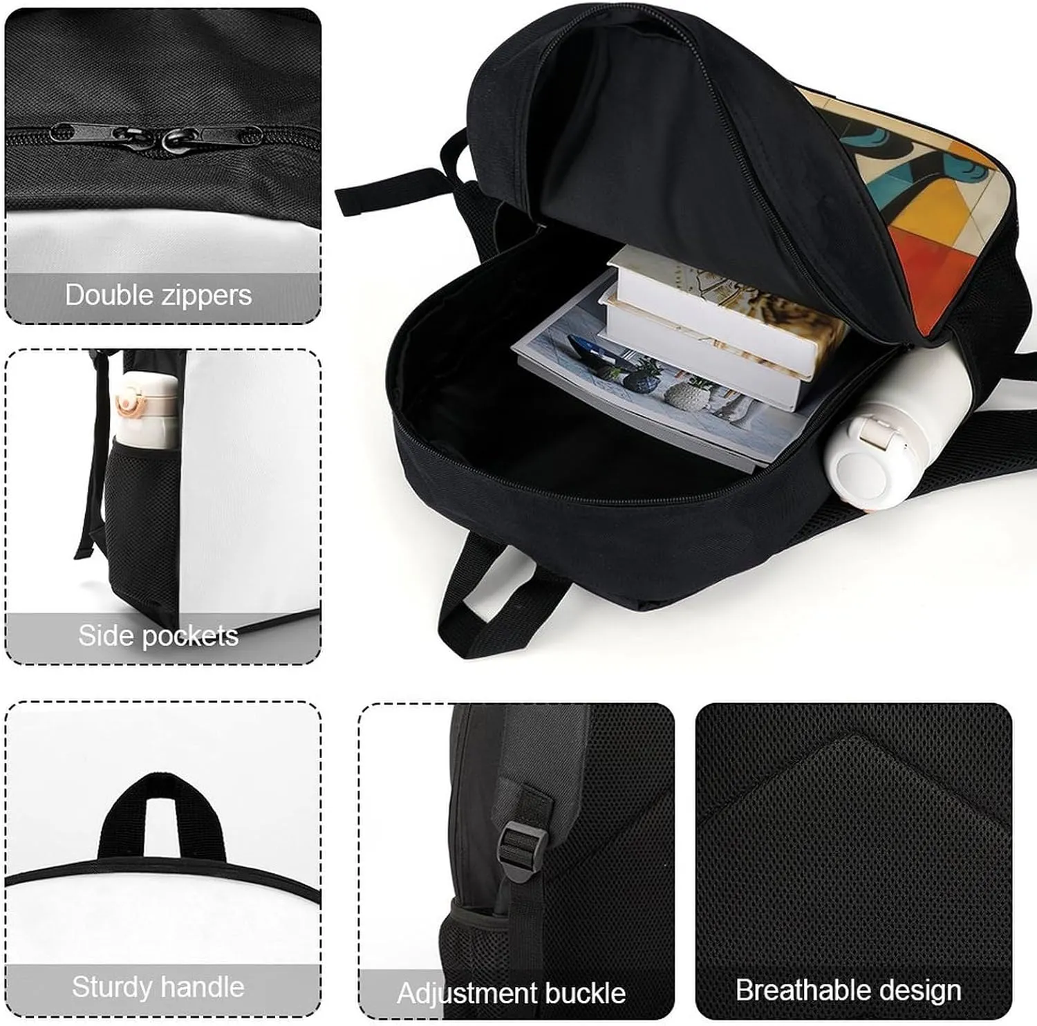 Travel Backpack for Men Women Daypack Modern Art Cat Laptop Backpack Computer Bag Business Work Bag for Work