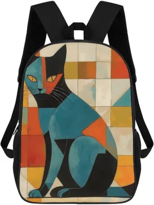 Travel Backpack for Men Women Daypack Modern Art Cat Laptop Backpack Computer Bag Business Work Bag for Work