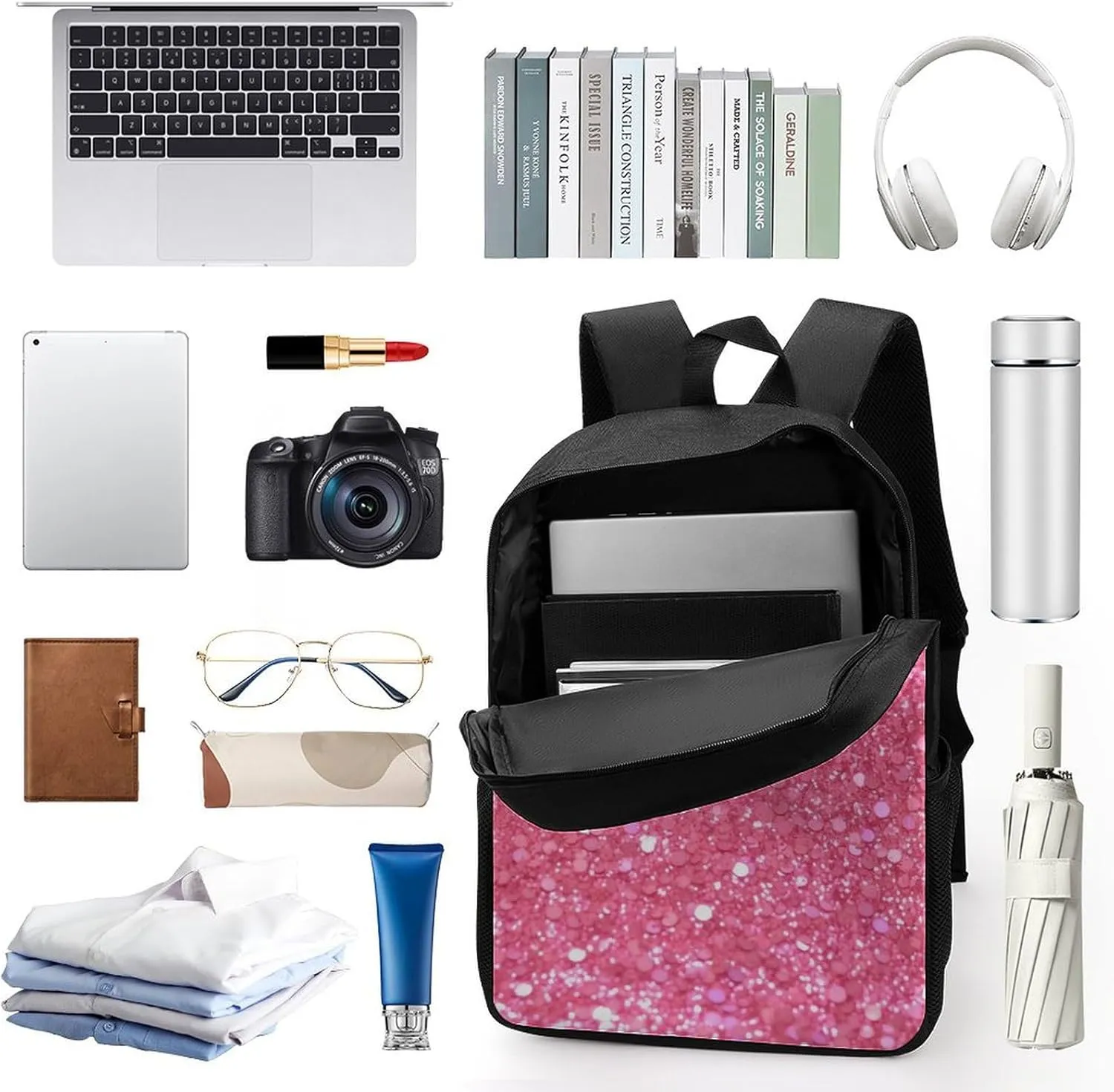 Travel Backpack for Men Women Daypack Sparkling Glitter Laptop Backpack Computer Bag Business Work Bag for Work