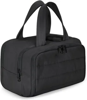 Travel Cosmetic Bag, Large Capacity Wide-Open Travel Cosmetic Bag, Waterproof Portable Pouch Open Flat Toiletry Bags for Women with Divider and Handle Dry-And-Wet Separation