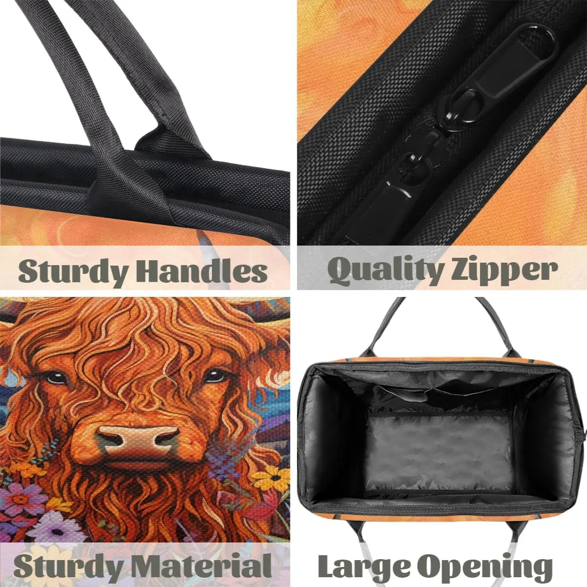 Travel Duffel Bag for Women, Highland Cow Flower Weekender Overnight Bag Carry on Beach Swim Bags Dance Bag Airlines Approved Personal Item Travel Bag for Yoga, Sports, Hospital