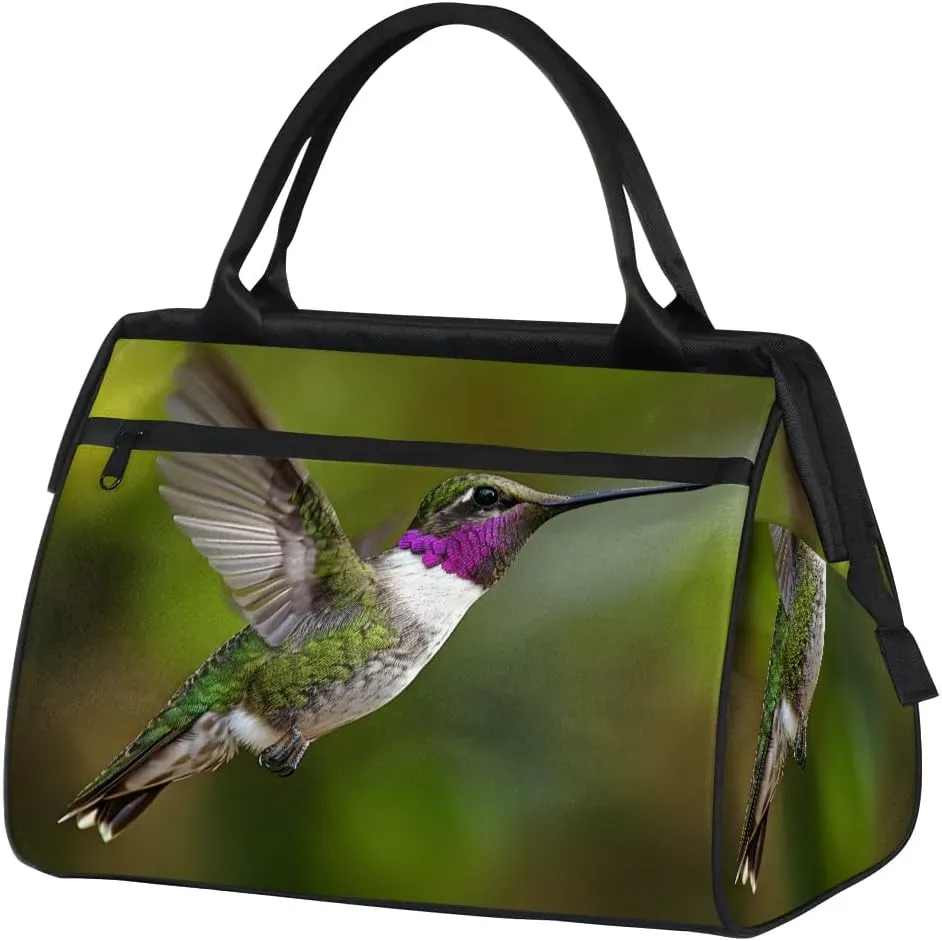 Travel Duffel Bag for Women, Hummingbird Prints Weekender Overnight Bag Carry on Beach Swim Bags Dance Bag Airlines Approved Personal Item Travel Bag for Yoga, Sports, Hospital
