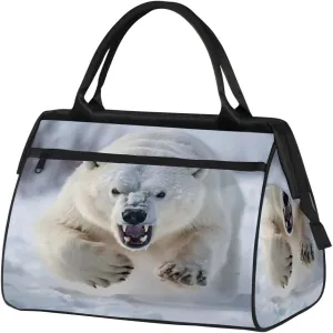 Travel Duffel Bag for Women, Polar Bear Weekender Overnight Bag Carry on Beach Swim Bags Dance Bag Airlines Approved Personal Item Travel Bag for Yoga, Sports, Hospital