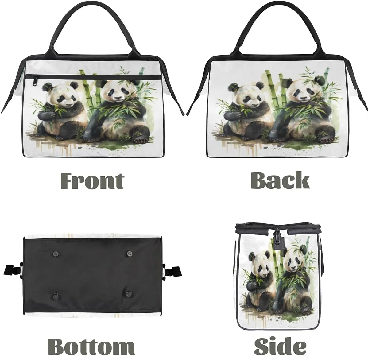 Travel Duffel Bag for Women, Watercolor Panda Animal Weekender Overnight Bag Carry on Beach Swim Bags Dance Bag Airlines Approved Personal Item Travel Bag for Yoga, Sports, Hospital