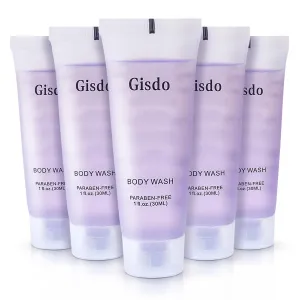 Travel Size Body Wash Bulk (1 fl oz, 50 Pack), Refreshing Hotel Body Wash, Mini and Small Size Shower Gel, Guest Hotel Toiletries in Bulk