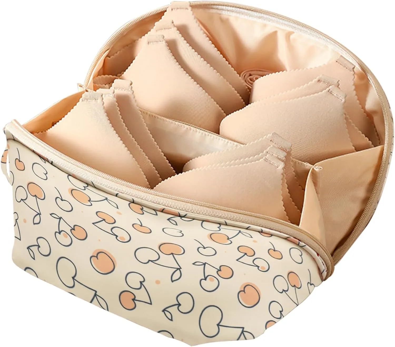 Travel Underwear Organizer Bag Multifunctional Travel Bra Underwear Storage Bag Portable Socks Lingerie Pouch,Cherry