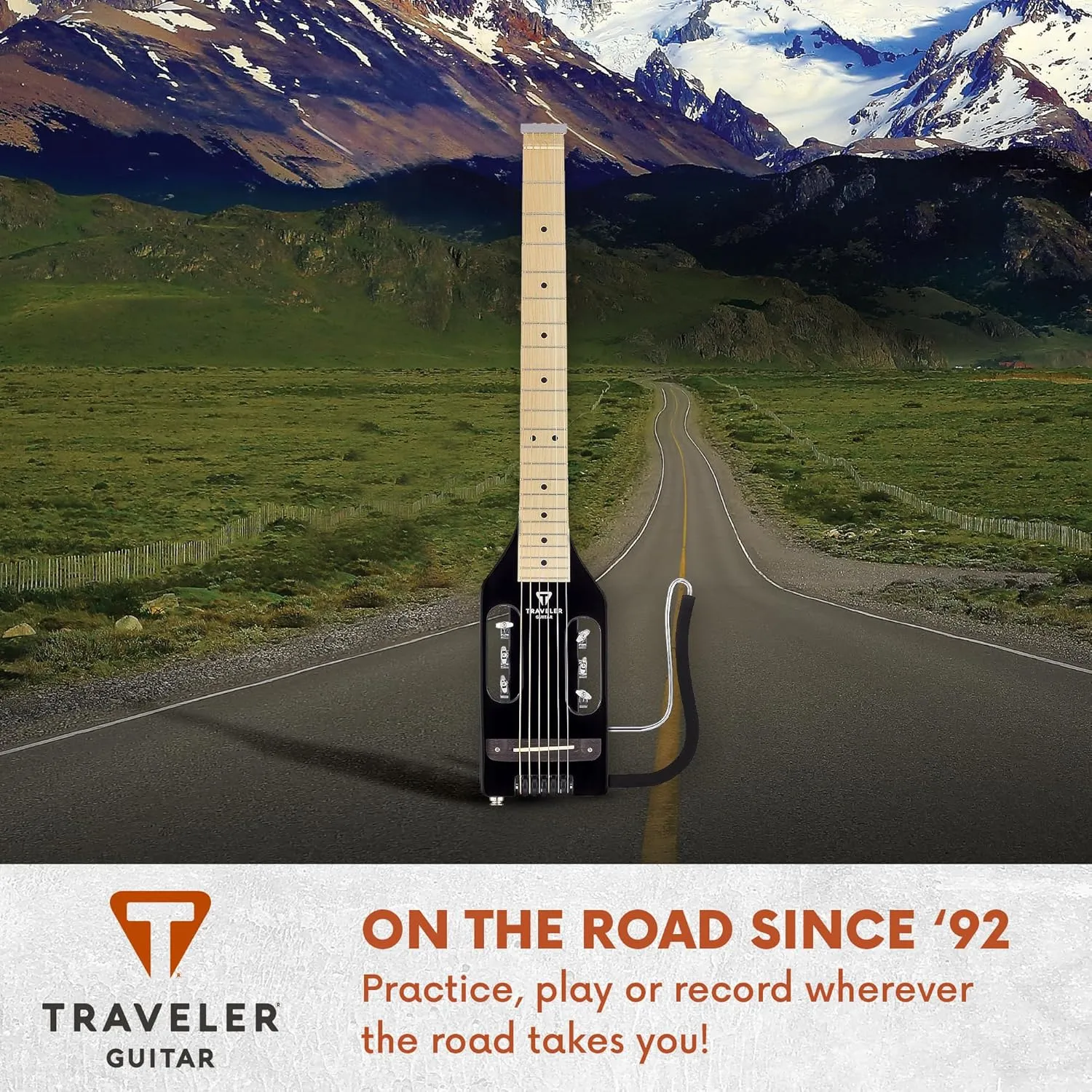 Traveler Guitar Ultra-Light Acoustic Acoustic-Electric Guitar, Black Gloss