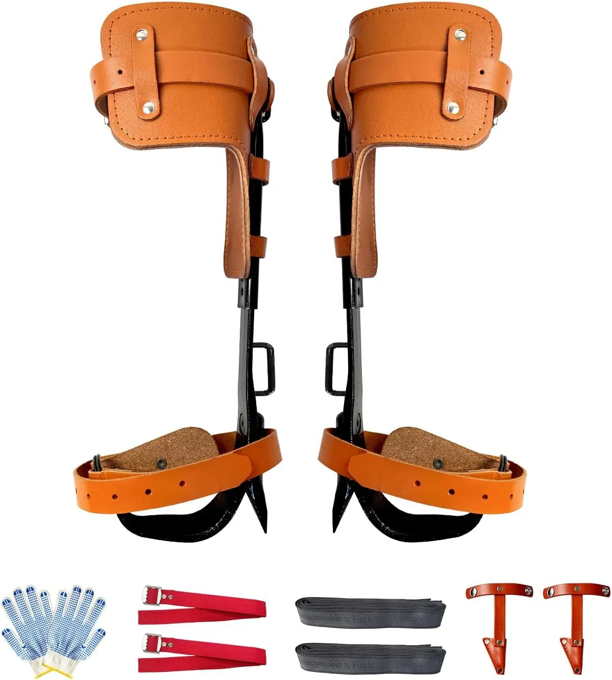 Tree Climbing Spikes, Upgraded Tree Spikes for Climbing with More Padding, Tree Climbing Gear Equipment with Gaff Guards for Arborist Climbing Hunting (Pair)