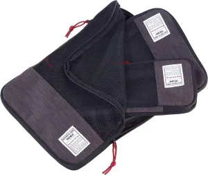 TROIKA BUSINESS PACKING CUBES - BBG56/GY - Travel Compression Bag Set - Packing Cube Set - 3 packing bags with compression zipper (space saving packing of clothes in suitcase & backpack)