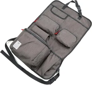 Troika Car back seat organizer with 10 storage options – BUSINESS CAR ORGANIZER – backrest (kick) protector – offers plenty of storage space for everyday items (EDC) – polyester – anthracite