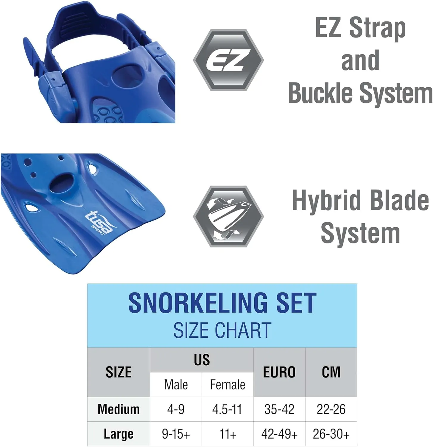 TUSA Sport Adult Platina Hyperdry Mask, Snorkel, & Fins Travel Set