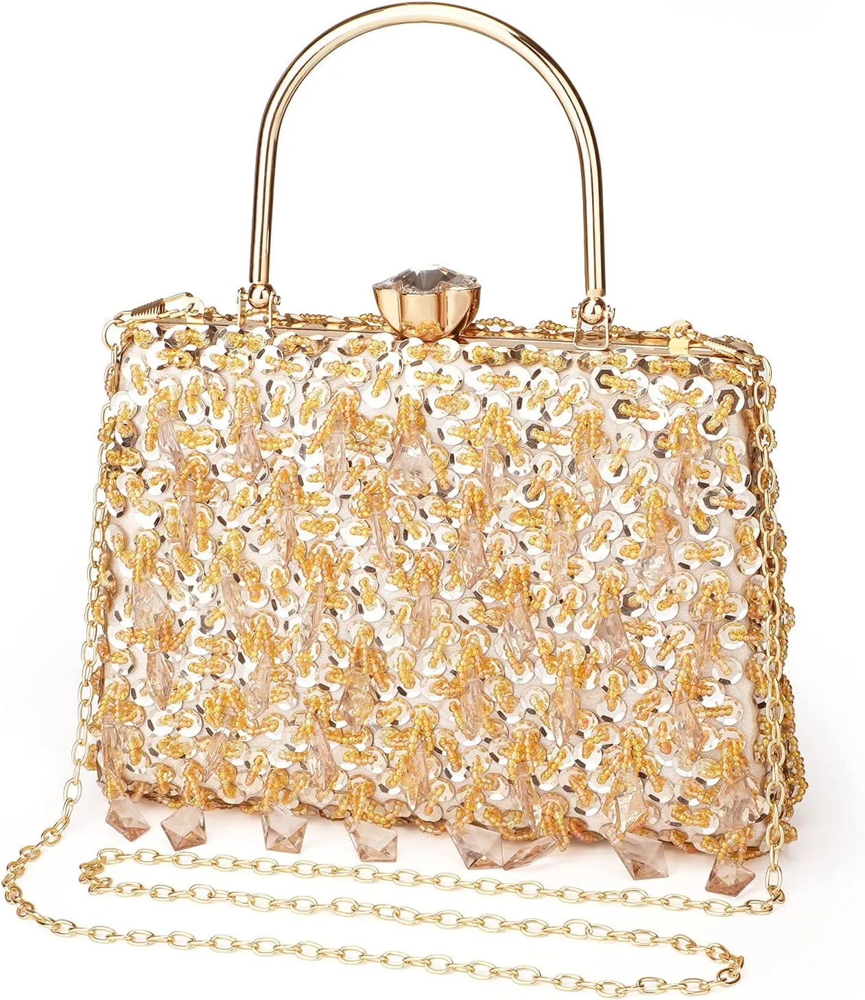 UBORSE Women Wedding Clutch Rhinestone Bling Sequin Evening Bags Vintage Crystal Beaded Cocktail Party Party Purse