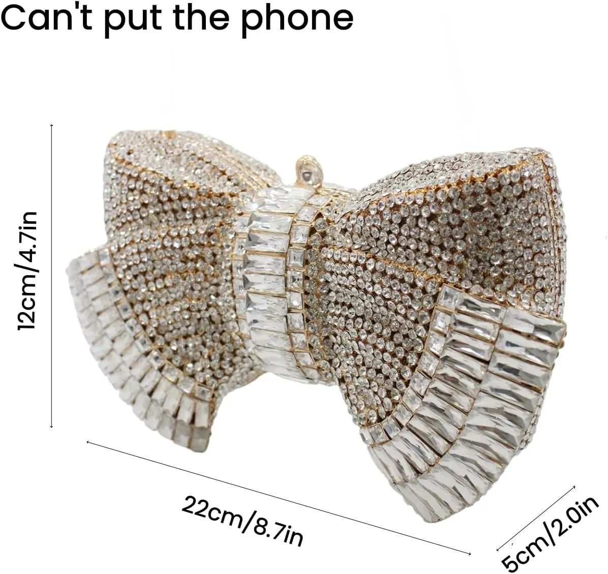 UMREN Women’s Elegant Butterfly Rhinestone Evening Bags Luxury Crystal Clutch Wedding Party Cocktail Handbag Purse