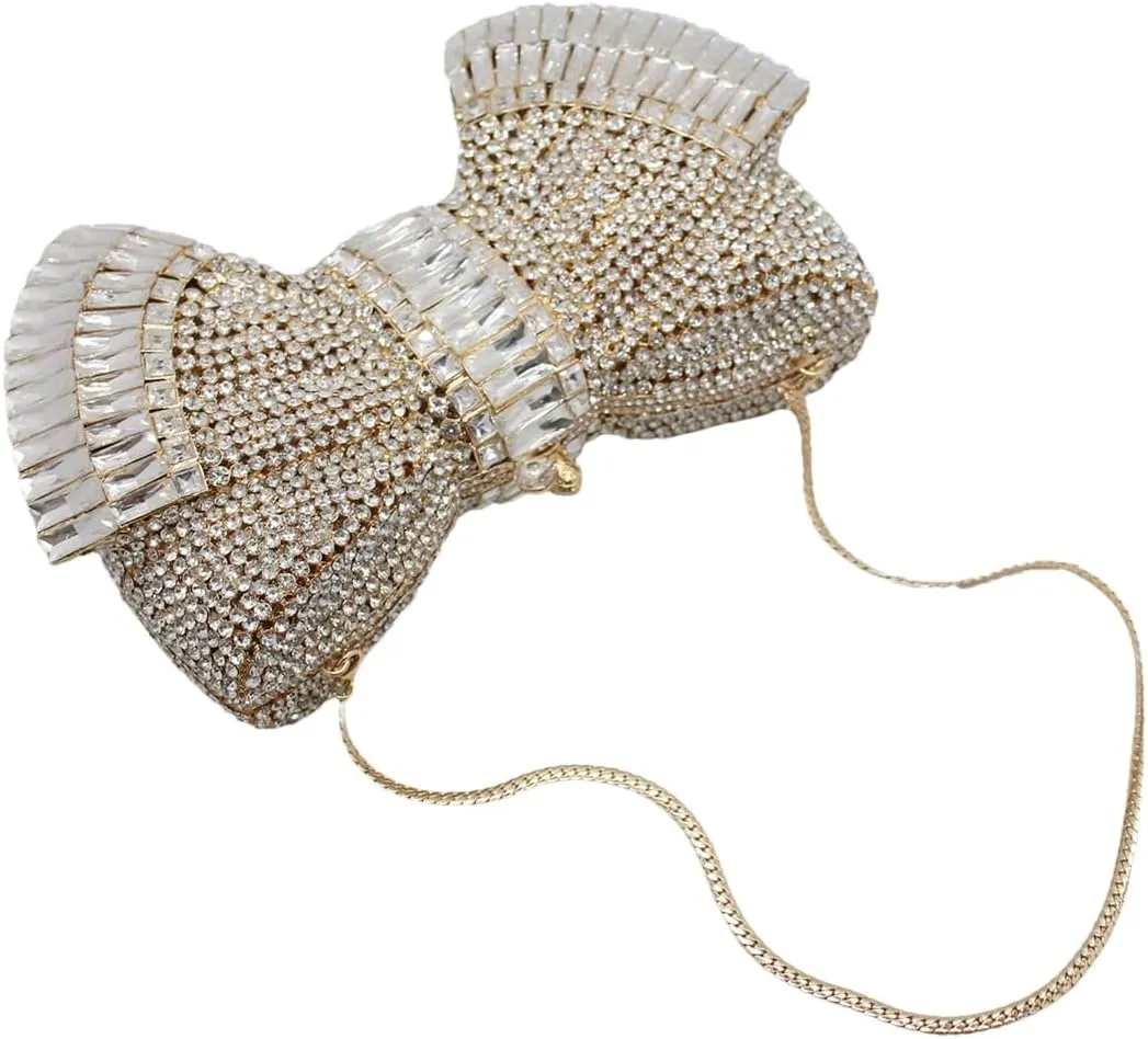 UMREN Women’s Elegant Butterfly Rhinestone Evening Bags Luxury Crystal Clutch Wedding Party Cocktail Handbag Purse