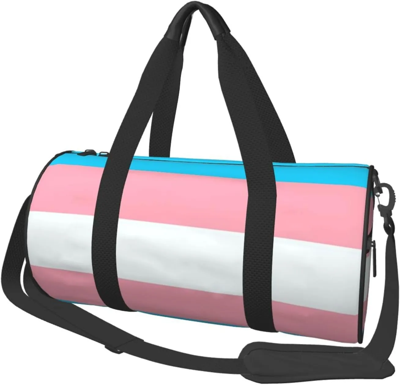 UNDEX Transgender Flag Gym Duffel Bag Adult Yoga Bag Lightweight Carryon Gymbag Sport Duffel Bag For Man Women, Black